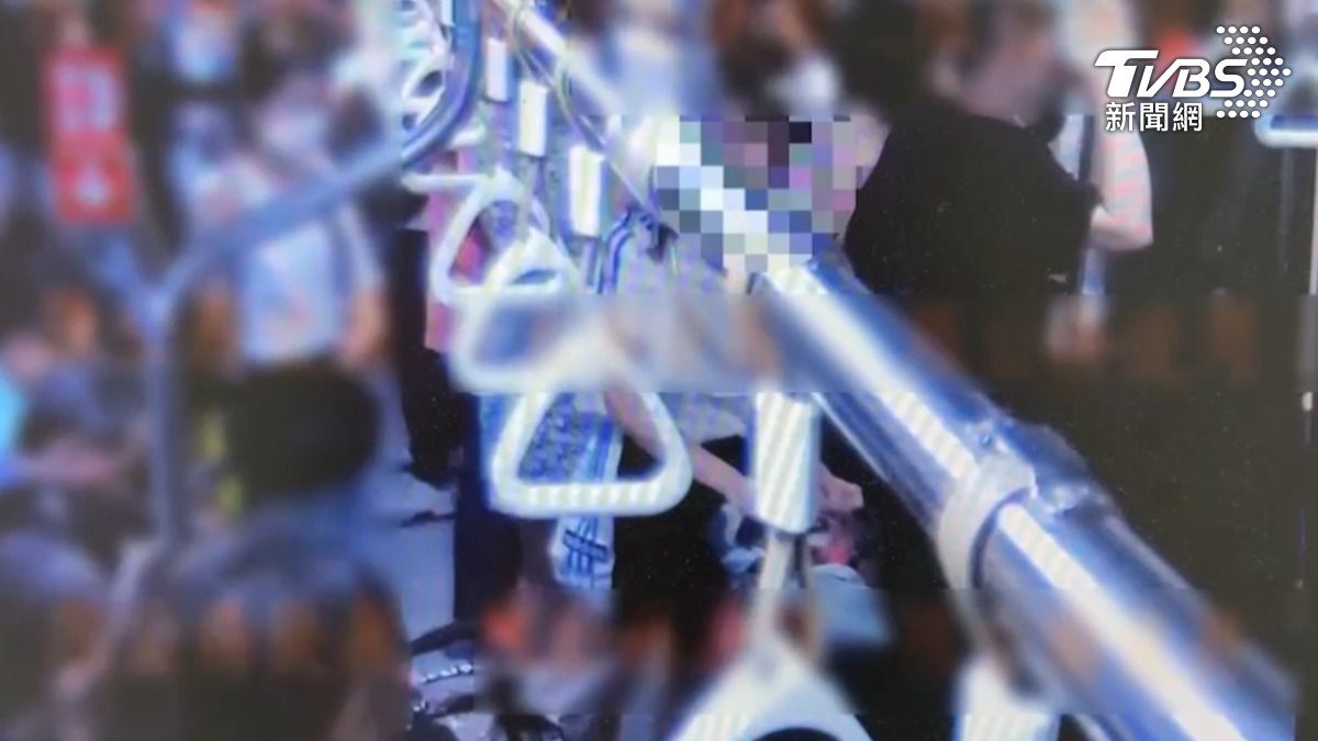 婦人去年在捷運車廂內徒手攻擊一名女子的背部。(圖/TVBS)