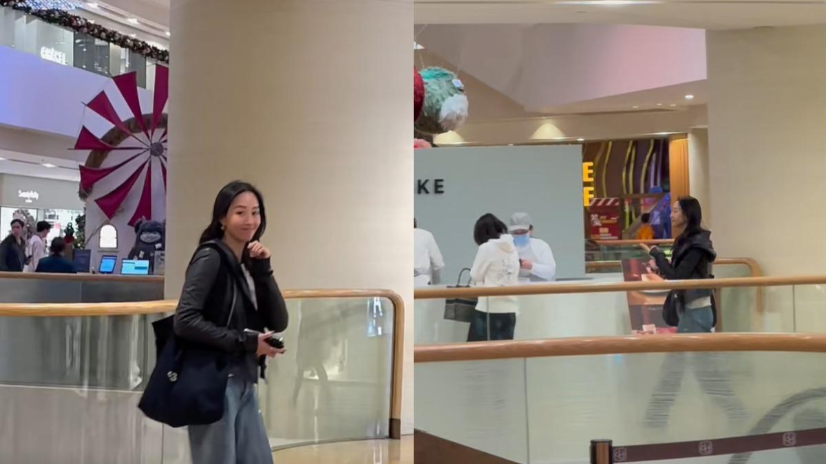 網友在香港太古廣場偶遇張鈞甯。(圖/翻攝自小紅書@若若椰)