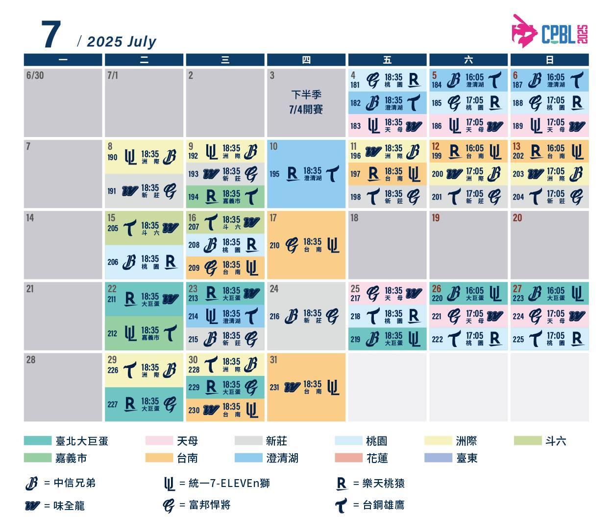 中職賽程-中職明星賽-中職熱身賽-中職開幕戰