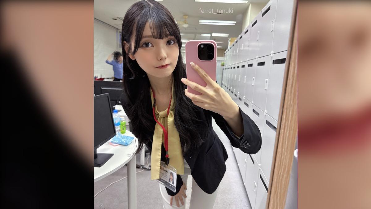 SOD成人片商宣傳部員工松永明里宣布拍AV。(圖/翻攝自ferret_tanuki X)