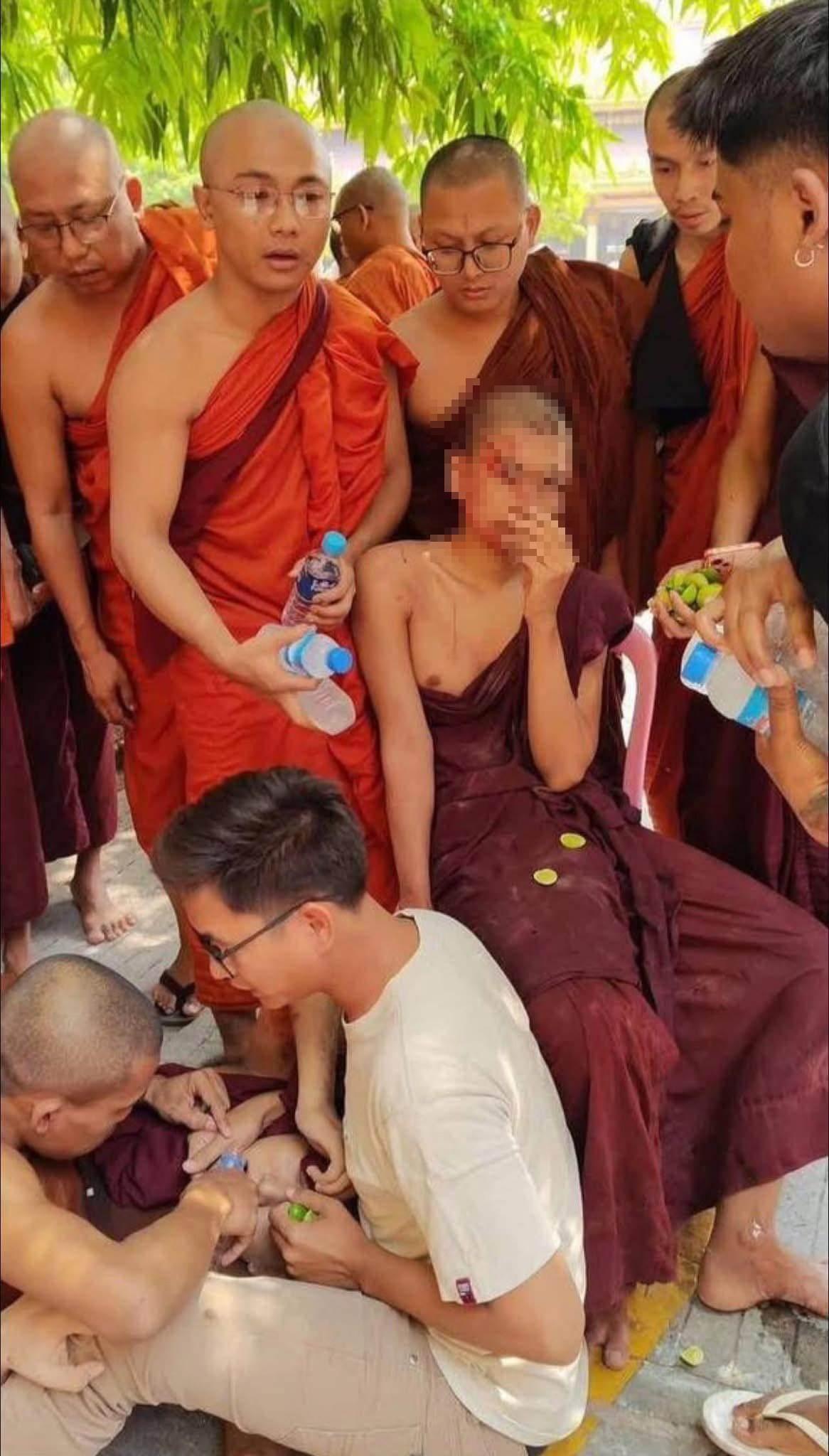 吳拉登寺倒塌，當時270多名僧侶正在誦經。（圖／Khit Thit Media提供）