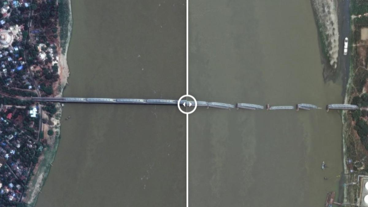 因瓦大橋(Inwa Bridge)。(圖/翻攝自CNN/Maxar Technologies)