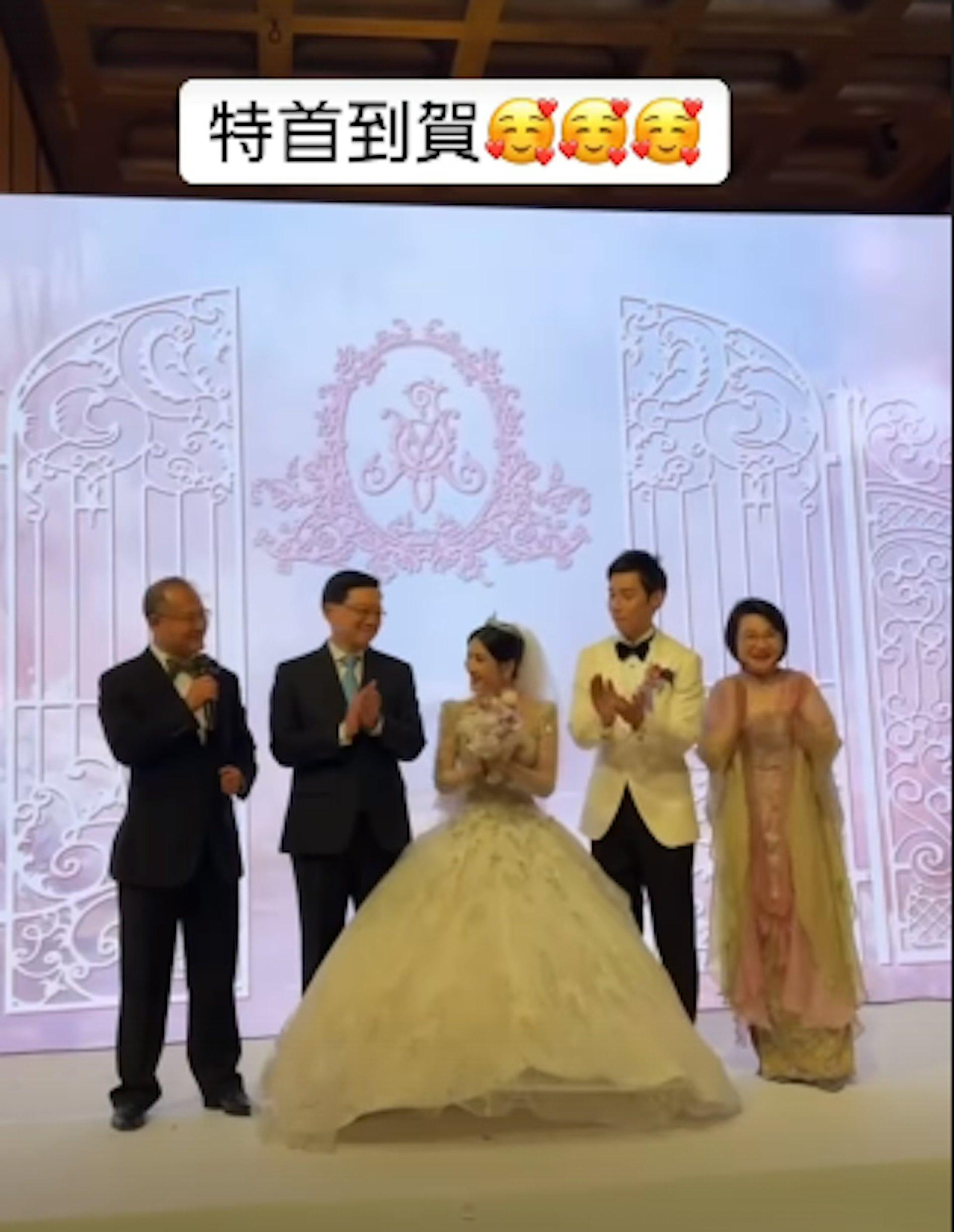 香港特首李家超也到場祝賀。(圖/翻攝自蔡頌思IG)