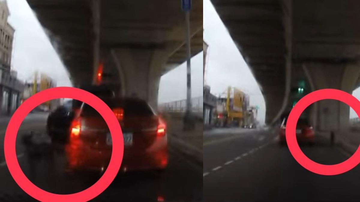 台中惡飼主等紅燈丟狗下車!黑犬沿路追著跑 疑非第一次
