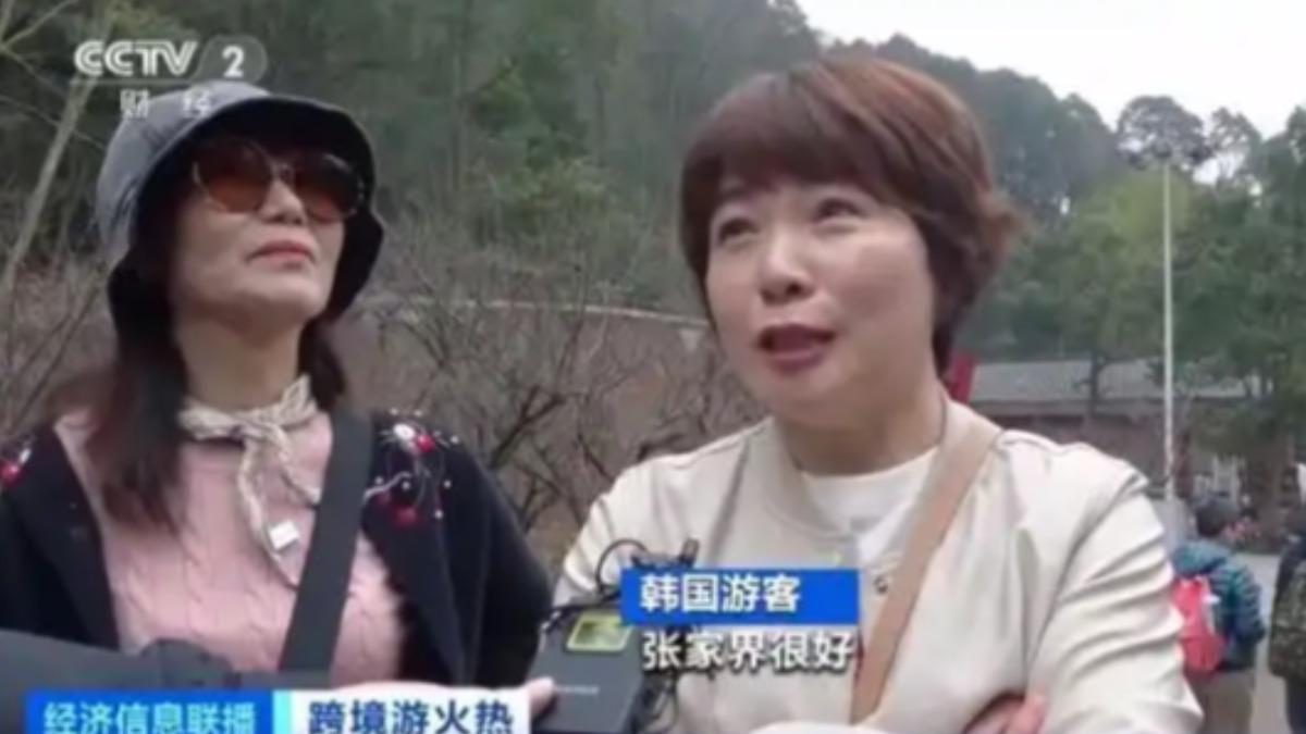 韓國遊客鍾愛張家界。（圖／大陸央視新聞）
