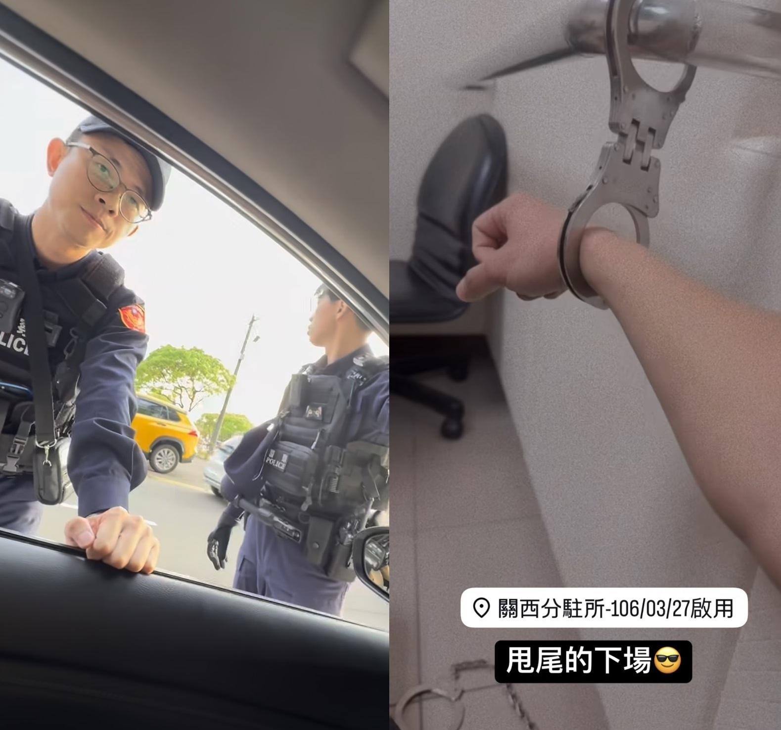 男子甩尾還嗆警,在IG上炫耀「挑戰公權力」。(圖/翻攝自IG)