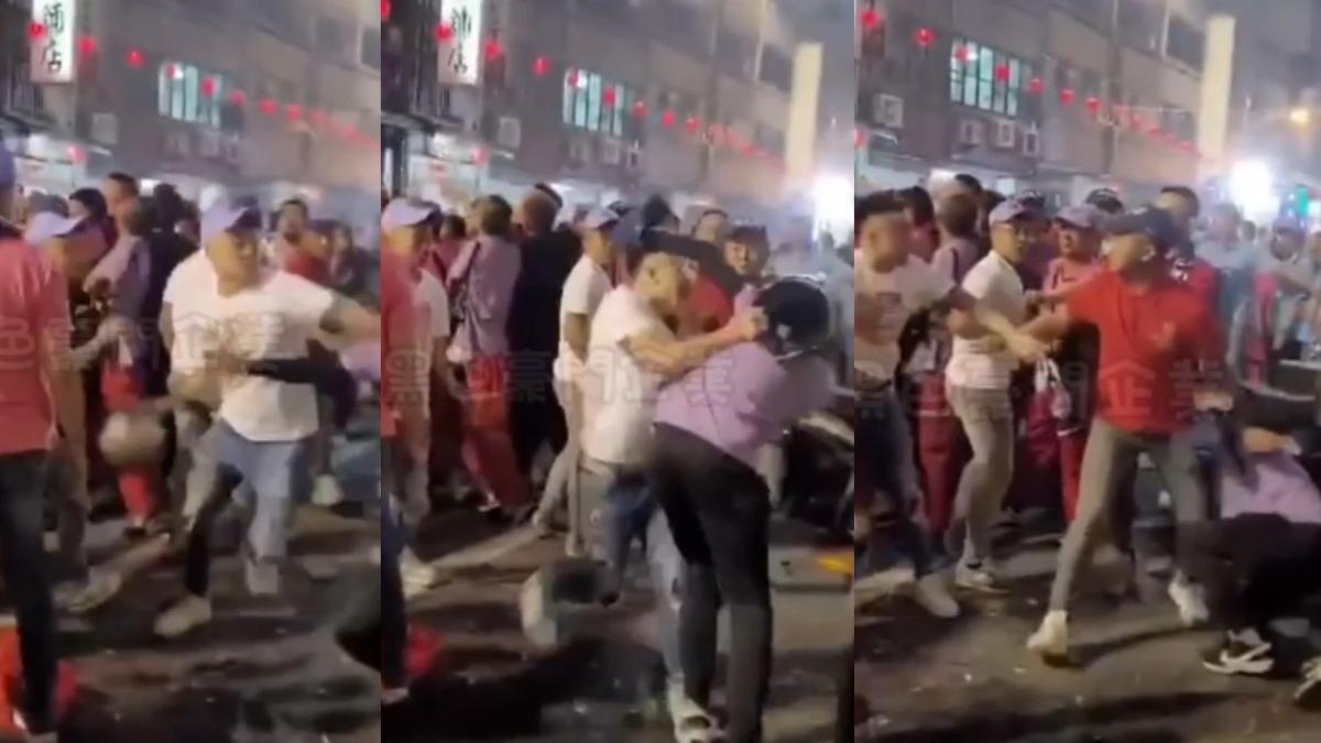 大甲媽格鬥盃首戰!替鑾轎開路推擠 男遭阿志頭屁孩安全帽痛扁