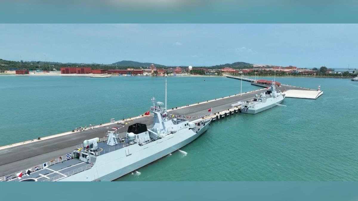 《華爾街日報》曾分析,雲壤海軍基地之所以重要,除了有利中共擴張南海霸權外,一旦中共武力犯台,解放軍在南海與柬埔寨的咽喉要道,恐怕將牽制美軍馳援台灣。(圖/CCTV+)