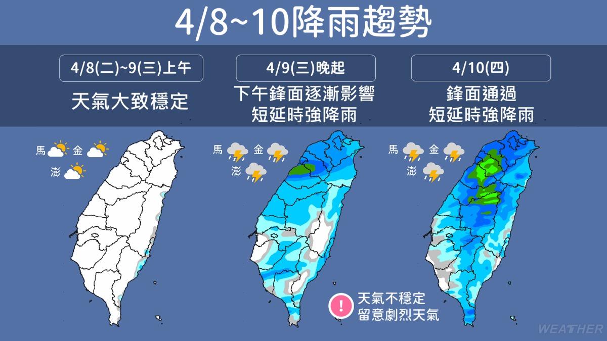 天氣-明天的天氣-天氣預報-一週天氣-明日天氣-氣象署-鋒面