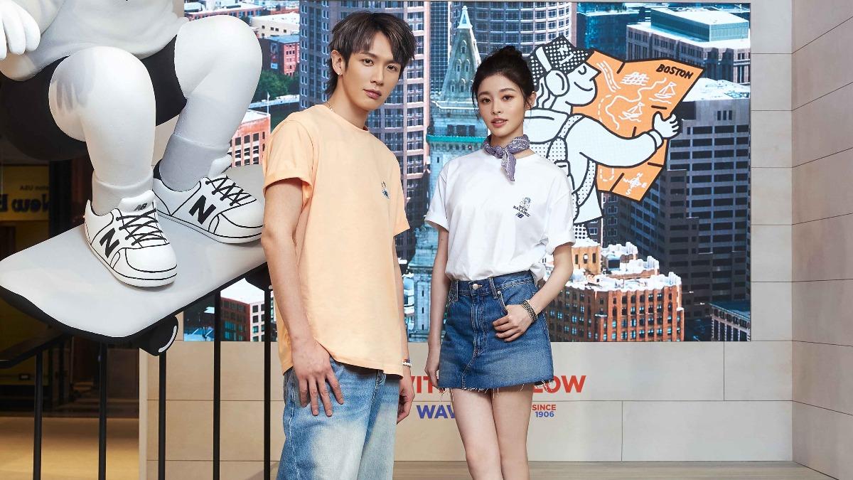 柯震東(左)、詹子萱今一同出席品牌活動。(圖/New Balance提供)