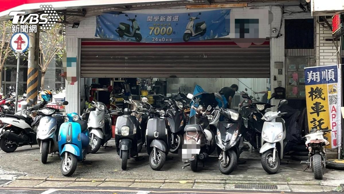 事發的機車行外觀。（圖／TVBS）
