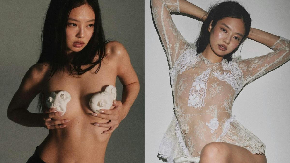 Jennie上半身全裸!僅用「山茶花遮胸」 挑戰出道最大尺度