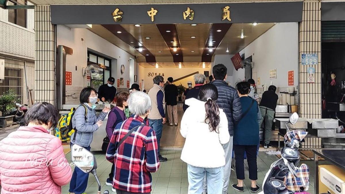 「臺中肉員」是位於台中火車站附近的老牌肉圓店。(圖/「PAPA女王vs.喵星人N」提供)