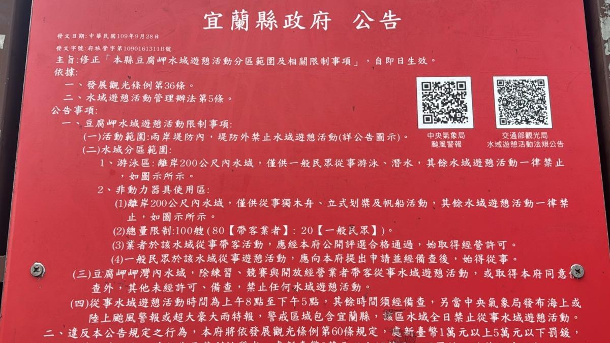離岸200米內雖可從事SUP 但禁止垂釣(圖/TVBS)