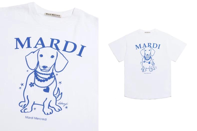 台灣限定開幕單品:臘腸狗短TEE。(圖/Mardi Mercredi官方)