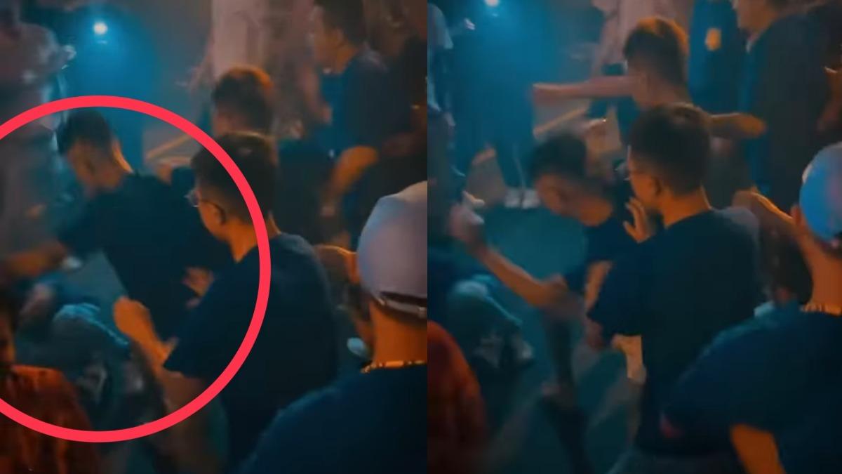 大甲媽格鬥盃內戰!醉男接轎「爭扶娘傘」推擠 同伴圍毆猛踹