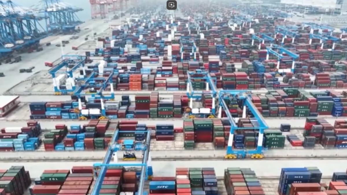 Q1出口增長6.9% 陸海關總署:天塌不下來(圖/CCTV+)