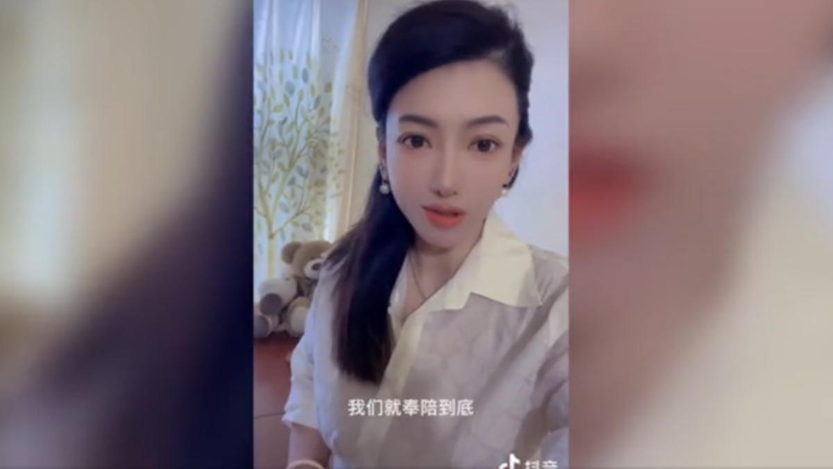 陸配恩綺抖音評美中關稅戰 高喊「奉陪到底」（圖／抖音）