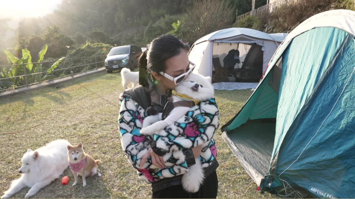 王思佳日前收編愛犬「鵝」。
