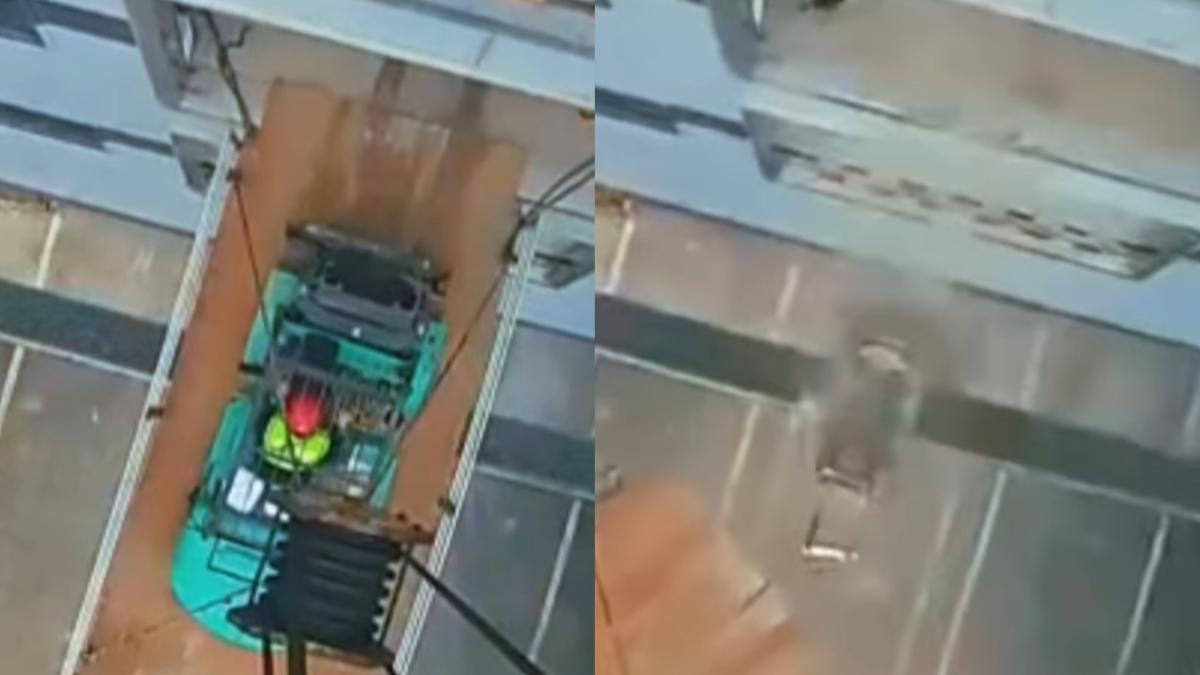 有片／高空作業操作不當！「連人帶機」墜落慘死　恐怖瞬間曝