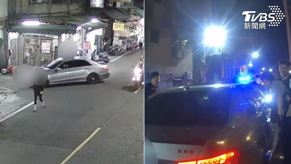 黃姓駕駛因行車糾紛亮槍恐嚇對方,當場被警方攔截查獲。(圖/TVBS)