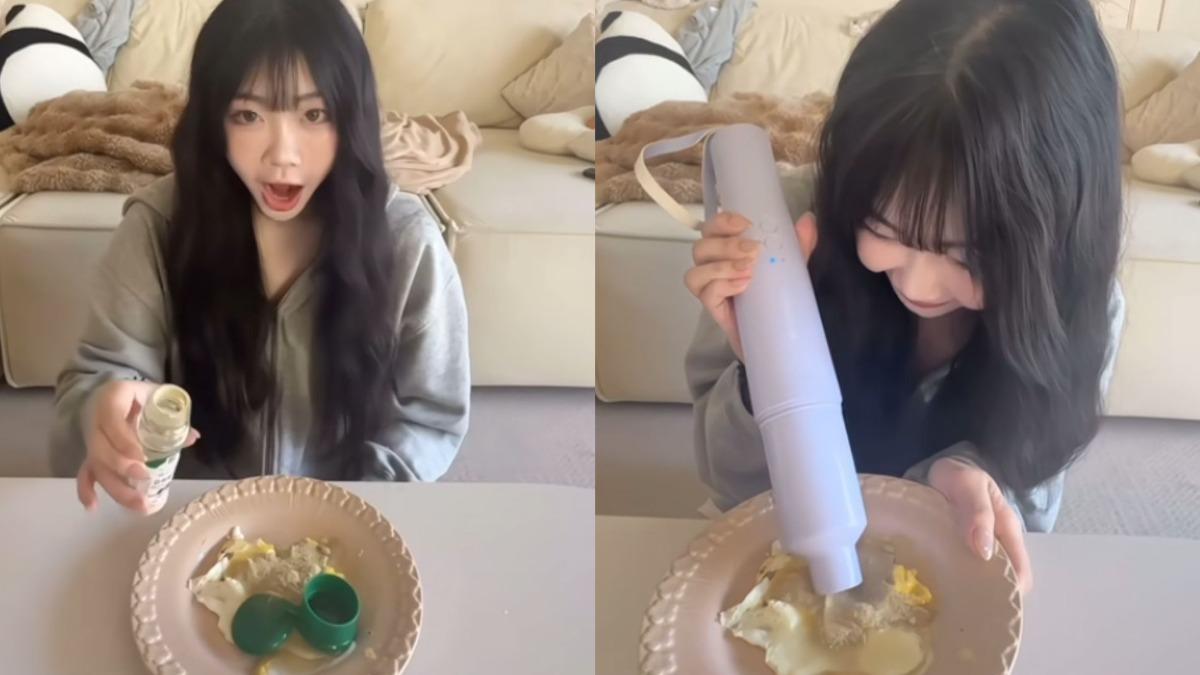 浪費食物!業配吸塵器「吸荷包蛋」挨轟 11萬網美道歉了