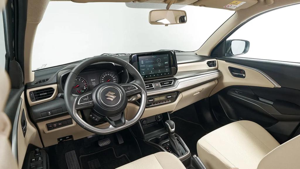 Dzire Hybrid內裝與Swift如出一轍,頂規GLX車型配備9吋觸控螢幕。(圖/翻攝自Suzuki)