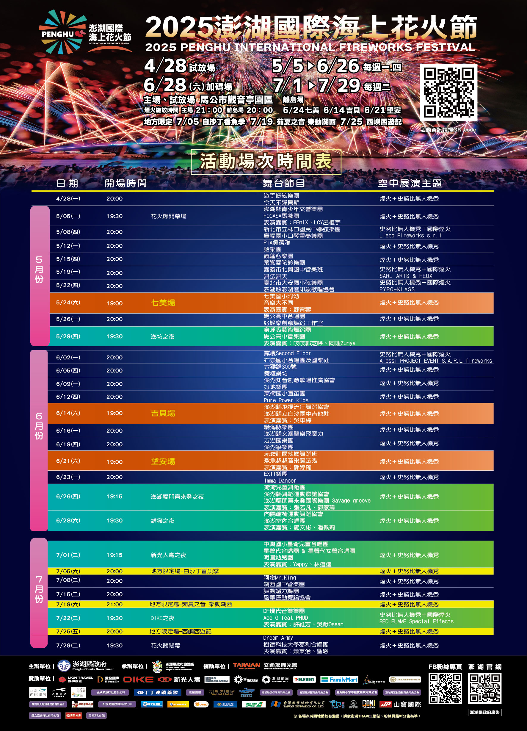 澎湖花火節-澎湖花火節2025-澎湖花火節日期-澎湖花火節場次時間表