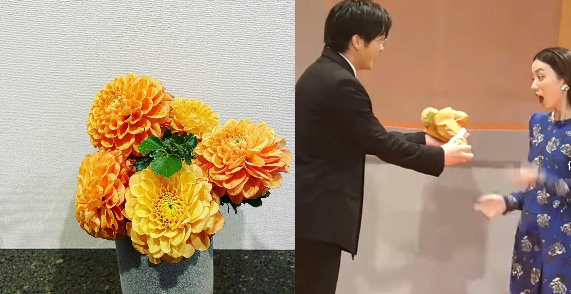永野芽郁從田中圭收到花束,目前還留在IG上。(圖/翻攝自永野芽郁IG、推特)