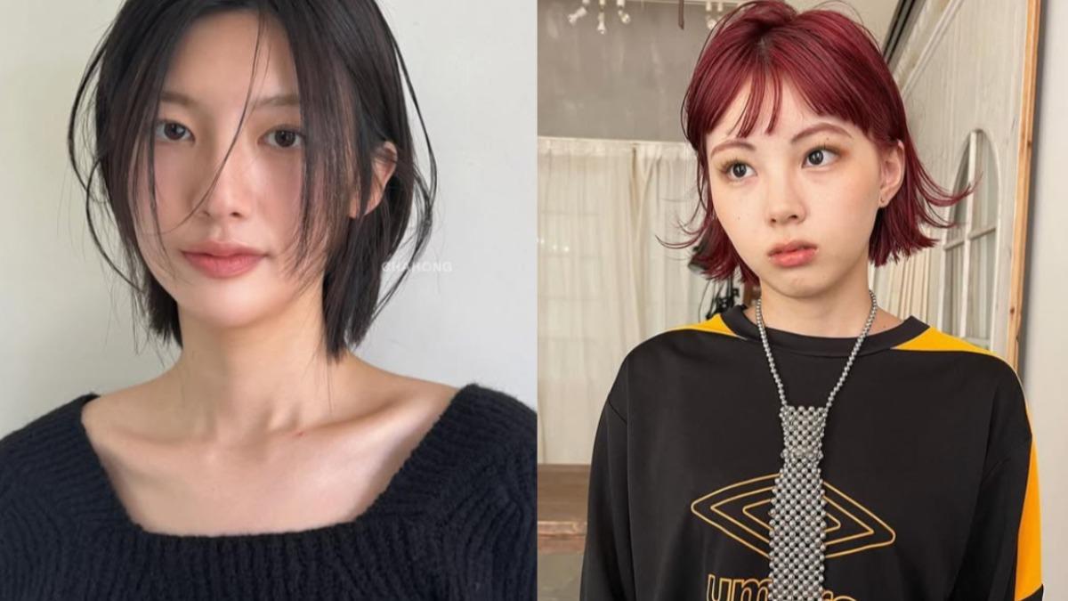 短平瀏海：可愛感直接拉滿，長瀏海中分：自帶氣場感。（圖／翻攝自IG@「chahong_official」、「lala___color」）