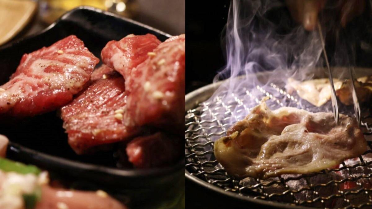 壽星招待肉盤可以選擇「豬五花」或「牛角切」。（圖／「欸哩日常」提供）