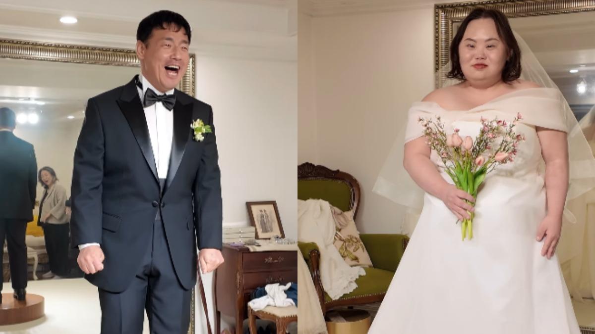 鄭恩惠與未婚夫英男試穿婚紗的模樣全都被記錄下來。(圖/翻攝自IG@amazing.grace_mag)