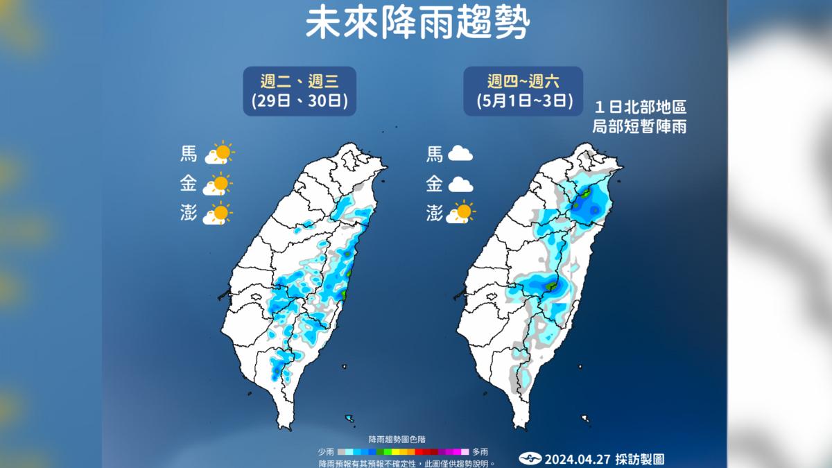 未來降雨趨勢。(圖/氣象署)