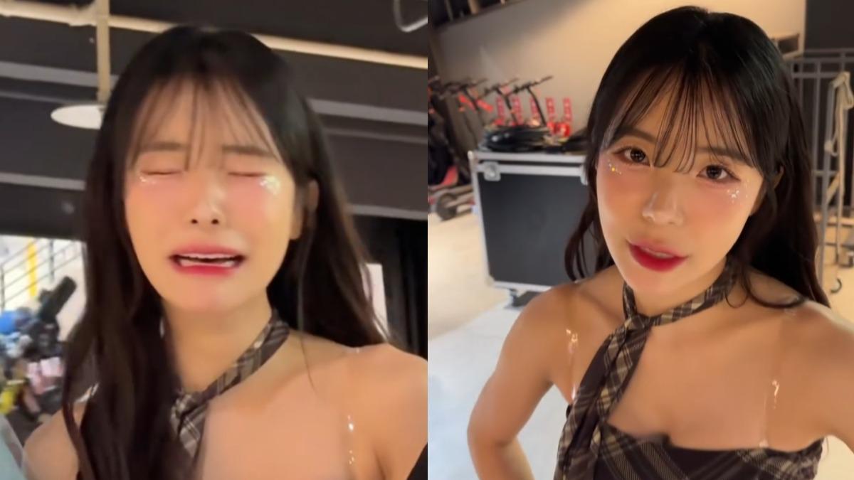 李多慧上台來不及拿到表演服,卻也讓粉絲看到她超強的危機處理。(圖/翻攝自李多慧Threads)