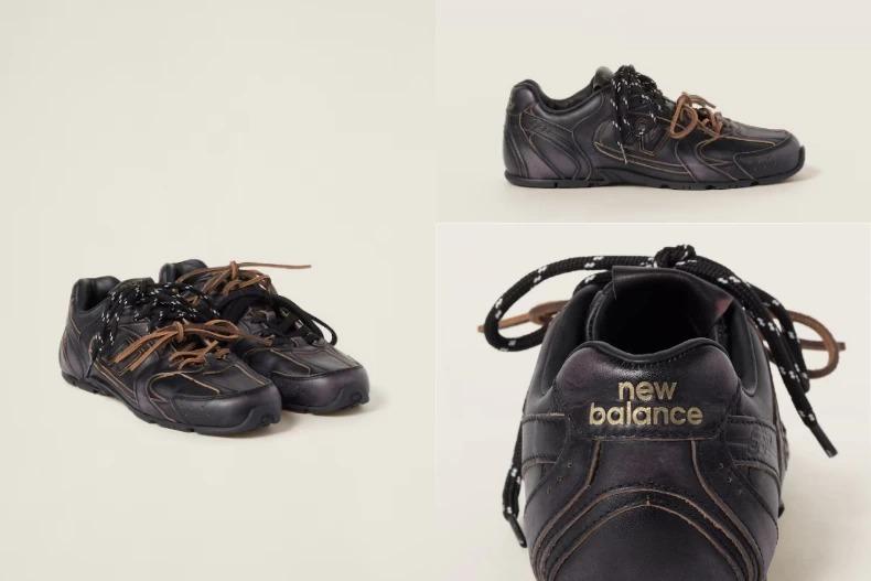 New Balance X Miu Miu 530 SL 皮革運動鞋。（圖／MIU MIU提供）