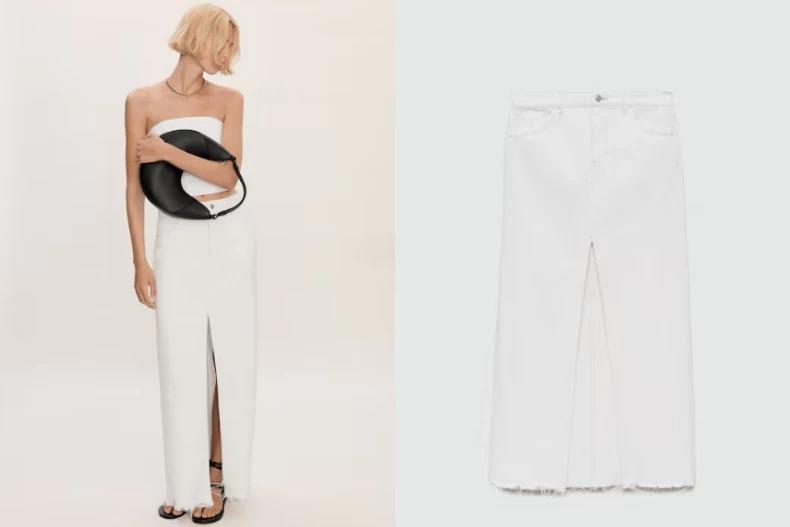 MANGO Slit denim skirt。(圖/MANGO提供)