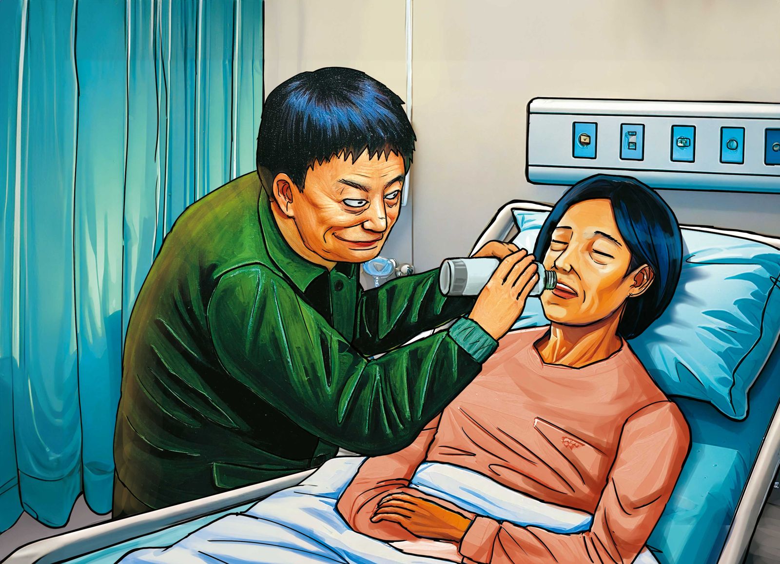 檢警懷疑，張男將含「待布卡因」成分的藥物讓妻子服用，導致妻子身亡。（AI繪圖Adobe Firefly生成，鏡週刊美術組後製）
