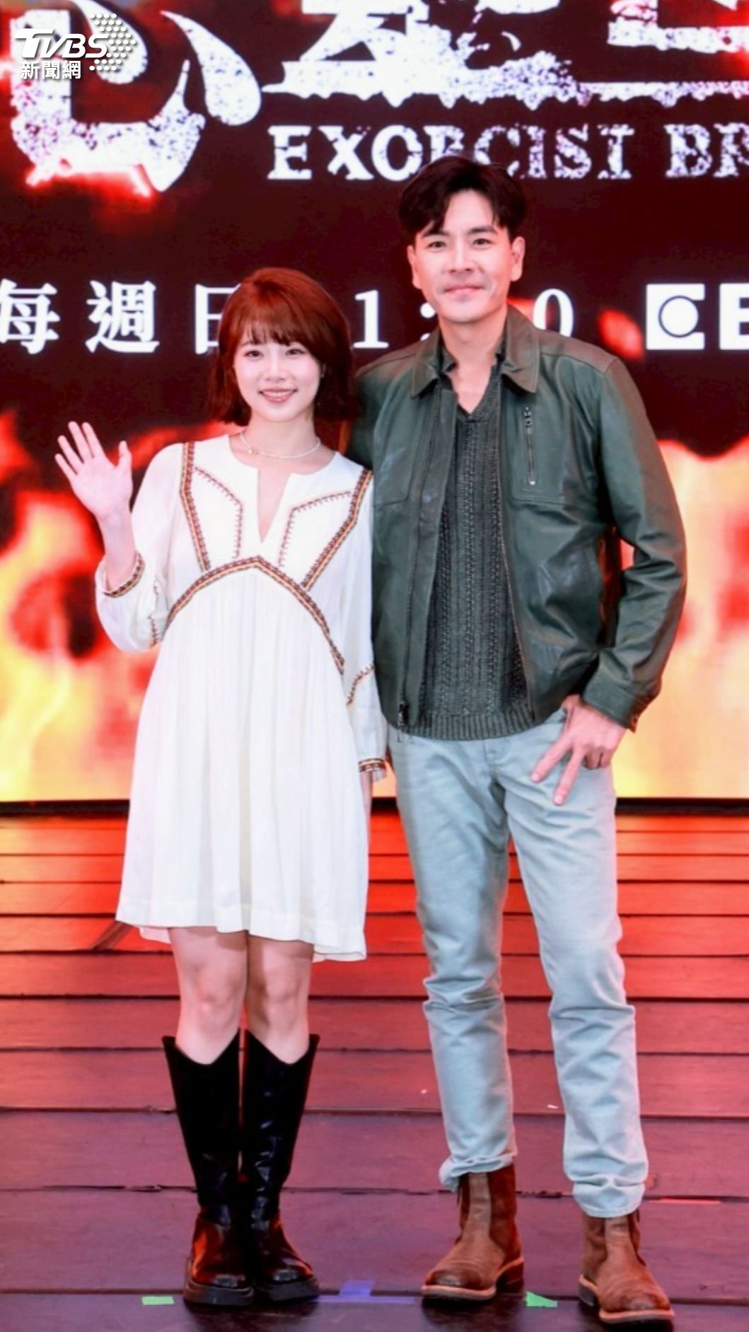 王上菲(左)、王傳一組成螢幕CP。(圖/趙世平攝)