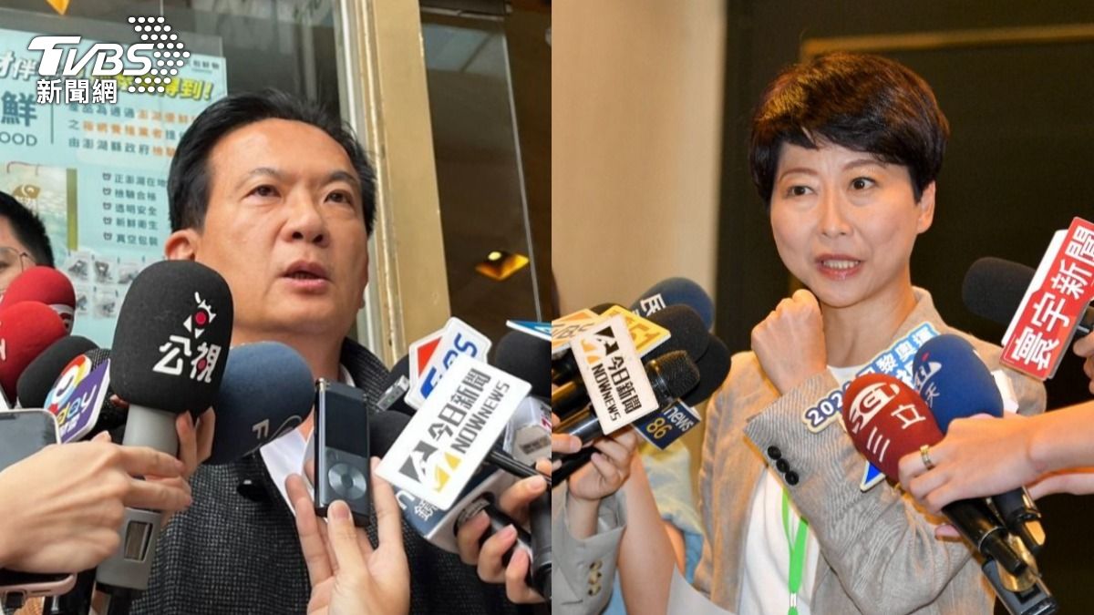 民進黨立委林俊憲、陳亭妃。(圖/TVBS、胡瑞麒攝)