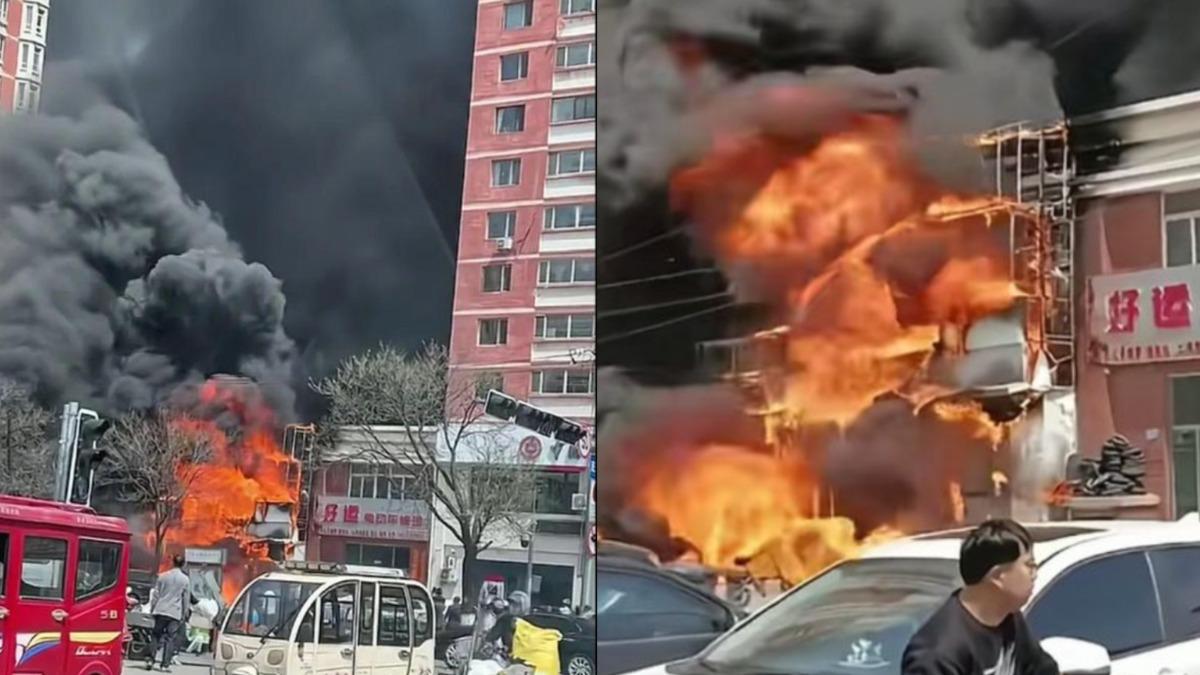 中國遼寧飯店大火至少22死3傷 烈焰吞噬建築駭人畫面曝