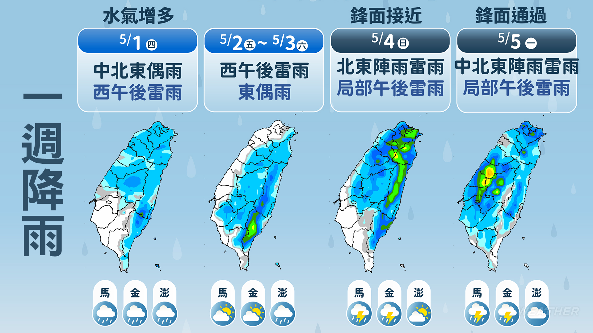 週四鋒面掠過。(圖/TVBS)