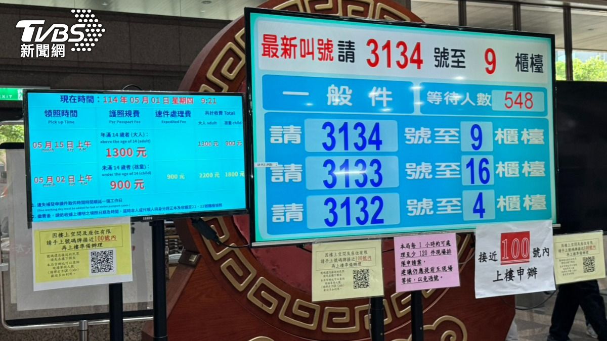 大批民眾排隊辦理護照,現場等待人數超過500人。 (圖/劉庭宇攝)