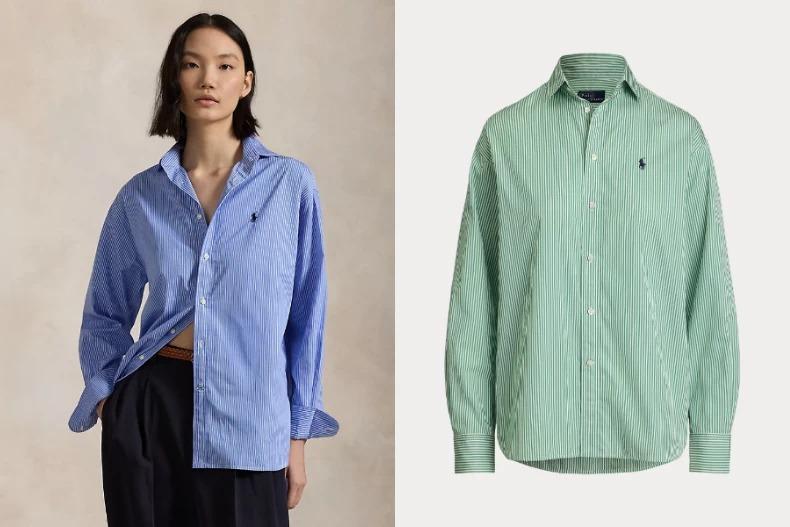 Polo Ralph Lauren 條紋棉質襯衫。（圖／Polo Ralph Lauren提供）