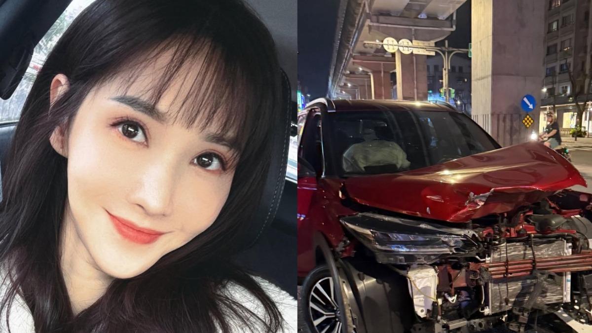快訊/八點檔女星深夜驚傳車禍「車頭全毀」 經紀公司發聲了