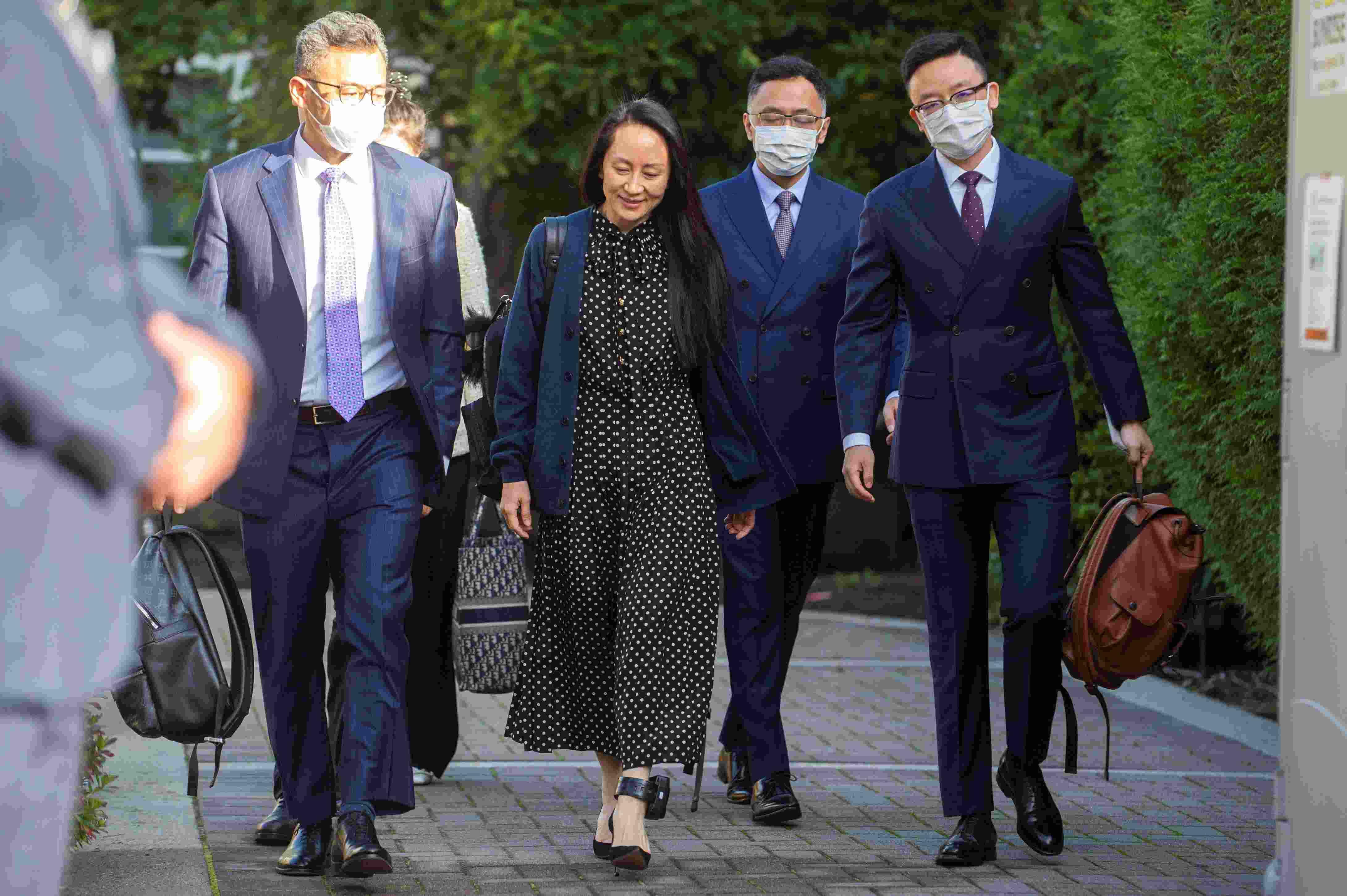 孟晚舟必須24小時配戴電子腳鐐，並配戴了近三年。（圖／達志影像路透社）
