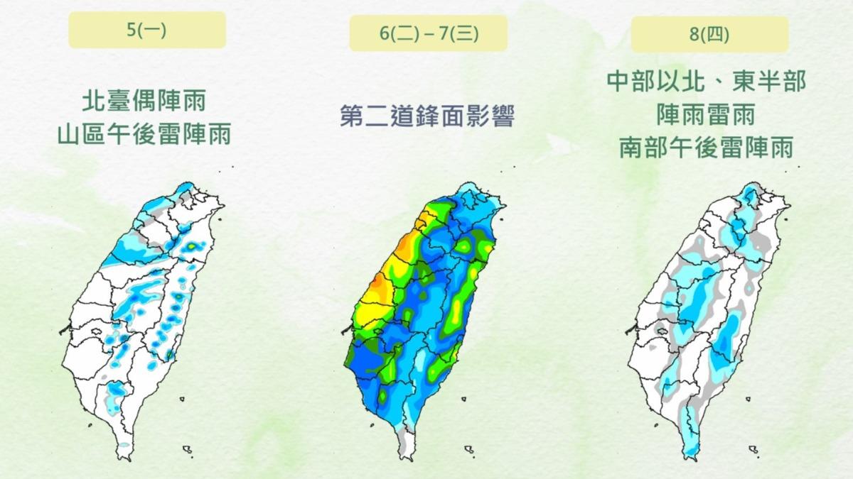 天氣/首波「梅雨鋒」週末殺到!雨彈襲全台 2鋒面接力雨狂下