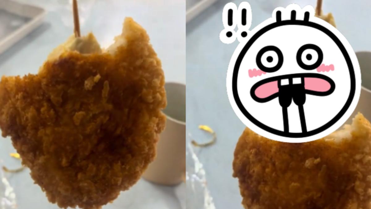 買炸雞排!男咬開外皮「一秒脫衣」 見雞肉真實大小傻眼:被騙了