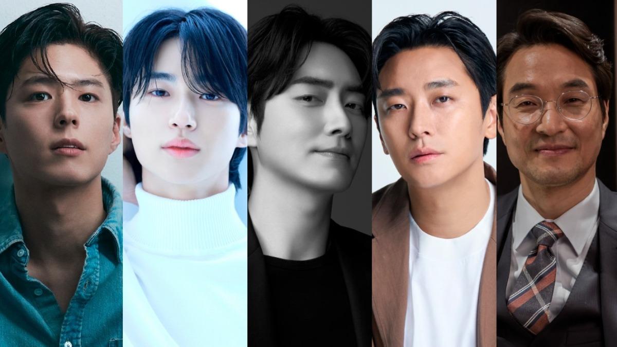 左起為朴寶劍、邊佑錫、李浚赫、朱智勛與韓石圭。（圖／翻攝自baeksang IG）
