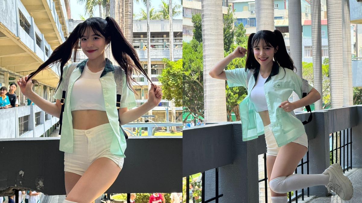 李多慧進校園師生嗨翻!同台高中妹帥氣飆舞 為會考生精神喊話