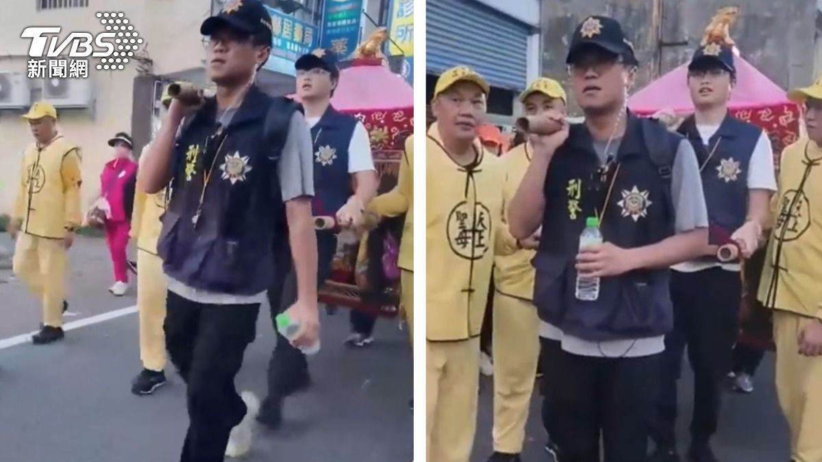 貼心!粉紅超跑36小時急行南下 鹿港「4刑警扛轎」好暖心